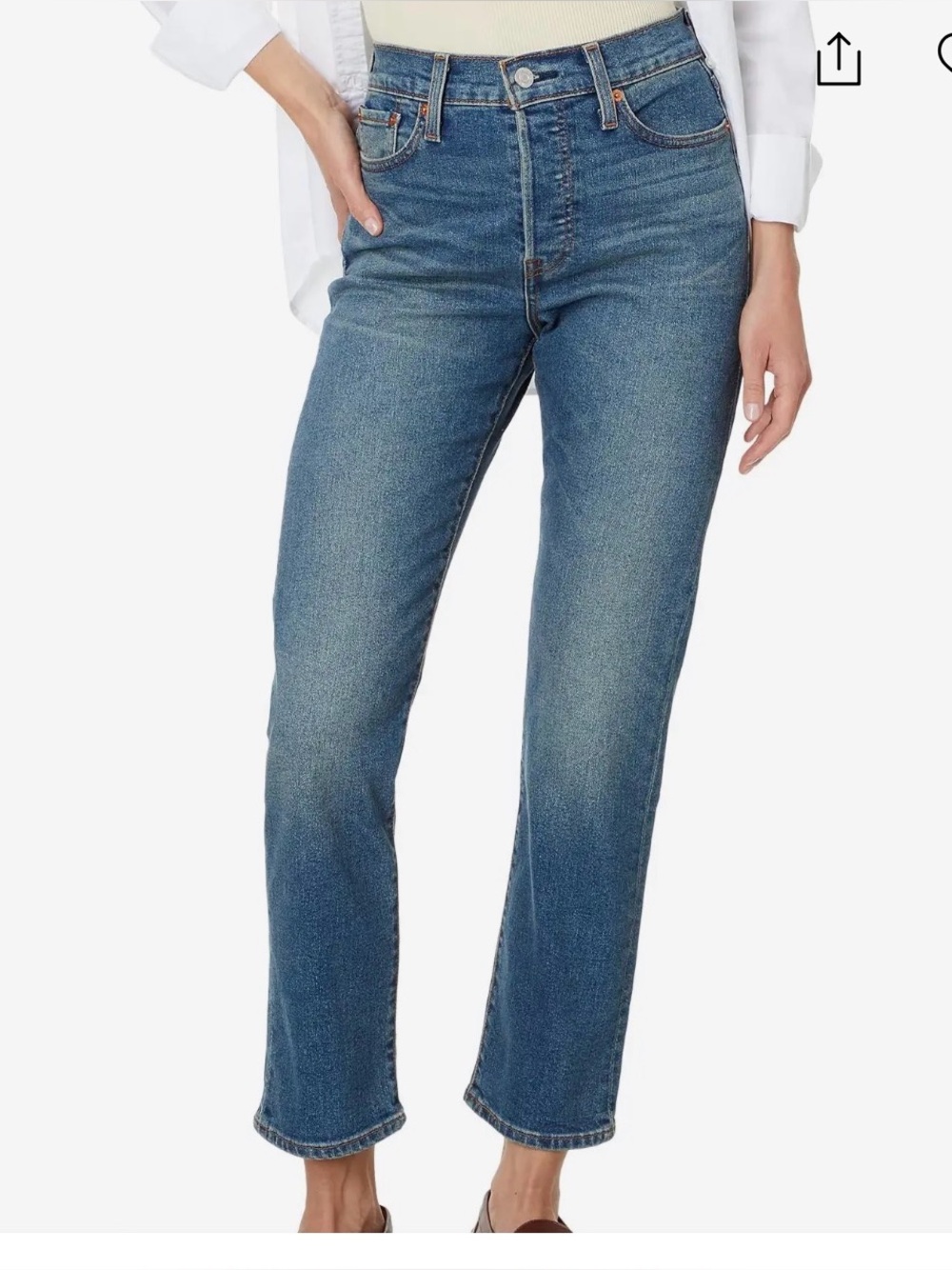 NWT Levi's Wedgie Straight Light Medium Wash Jeans size 27x28